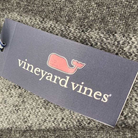 NWT Vineyard Vines Luxury Blend Buffalo Check V-Neck Charcoal Heather Cardigan L - Picture 11 of 12